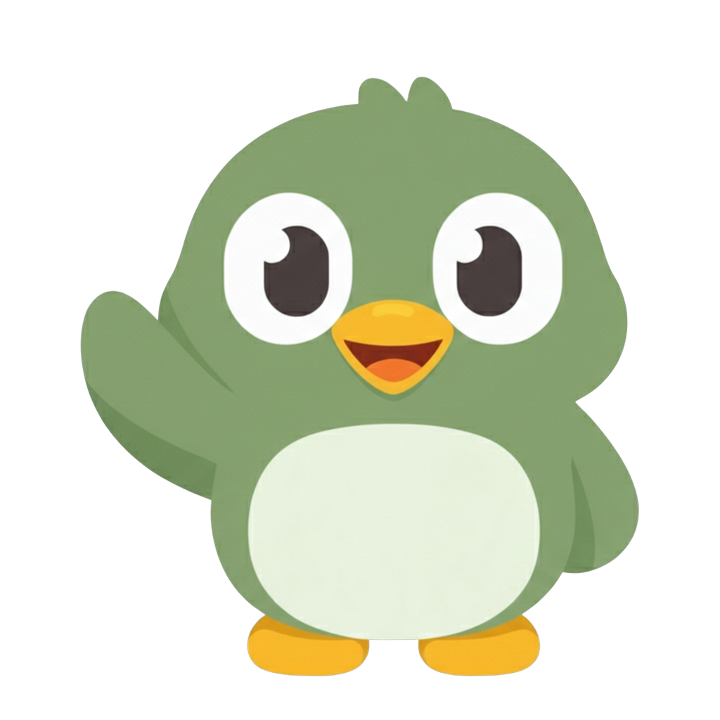 Gosling mascot waving hello